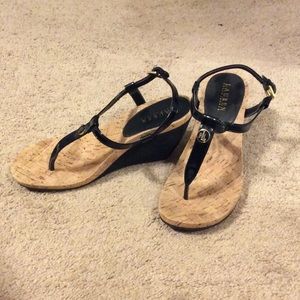 Ralph Lauren cork wedge sandals