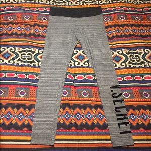 Grey And Black Velvet Leggings. Victoria's Secret