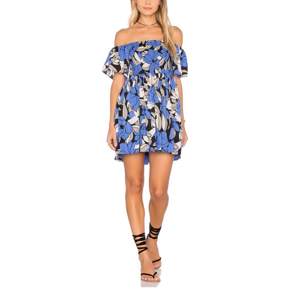 FREE PEOPLE Louise off-the-shoulder printed dress!