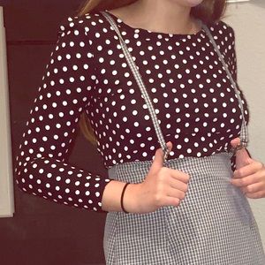 Long sleeve polka dot shirt