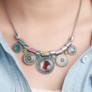 Chocker statement necklace sterling silver color