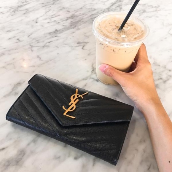 Saint Laurent Handbags - Saint Laurent monogram quilted flap wallet