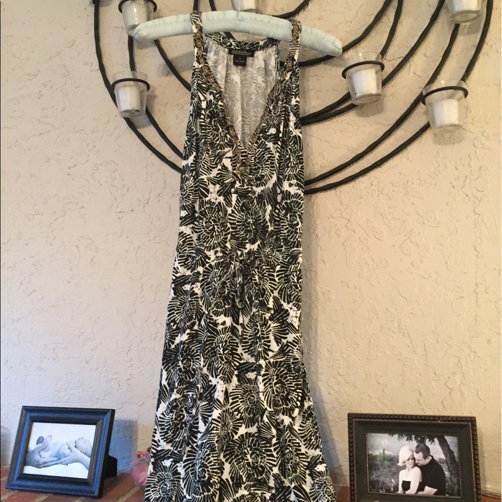 ☘️LUCKY Brand Black print sundress low neckline 🍀
