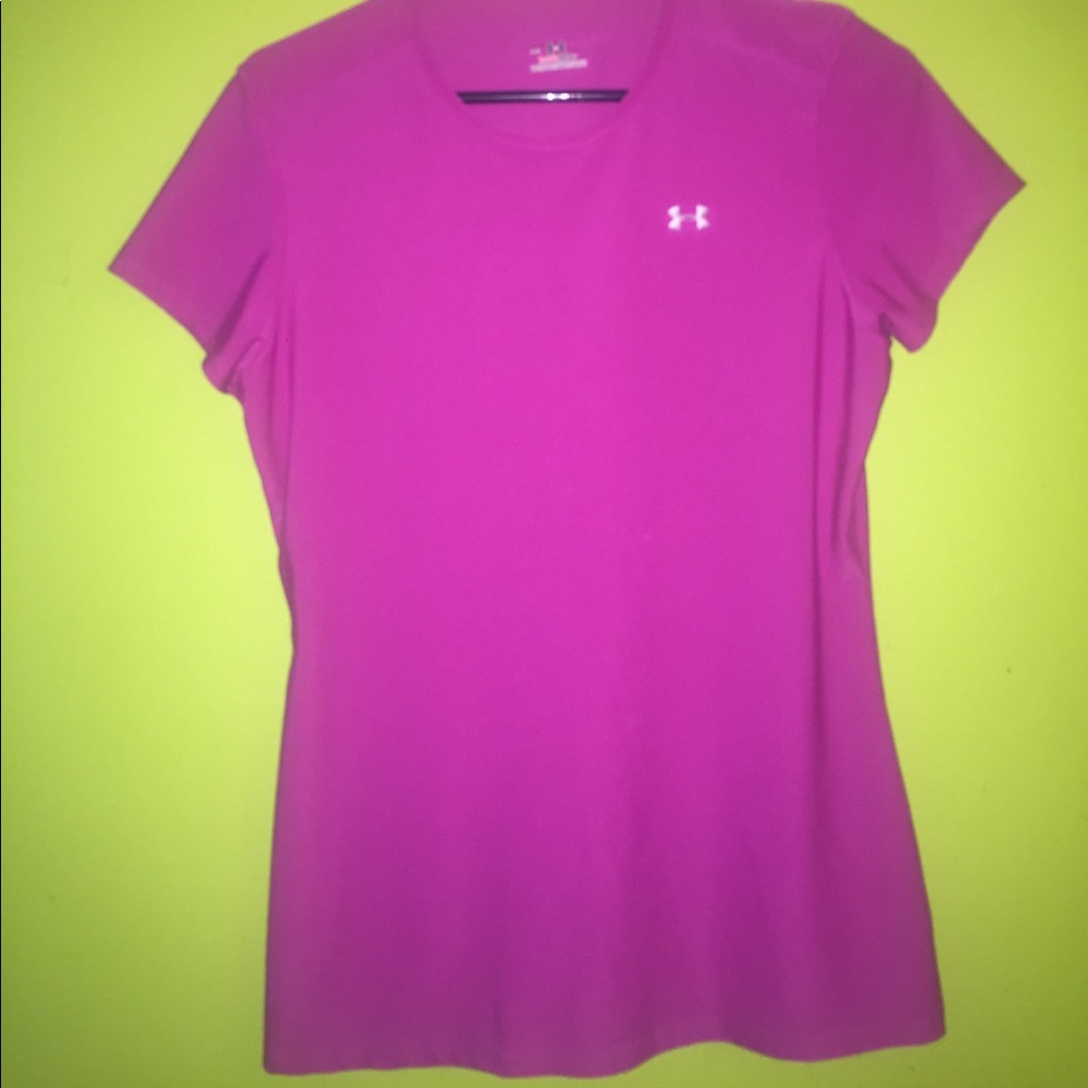 Pink Under Armour workout shirt