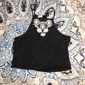 DARK GREY DETAILED CROP TOP‼️🛒🛍