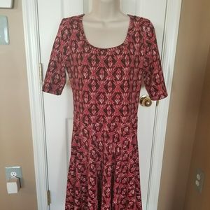 LLR Nicole dress in maroon and pink