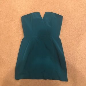 strapless teal naven dress