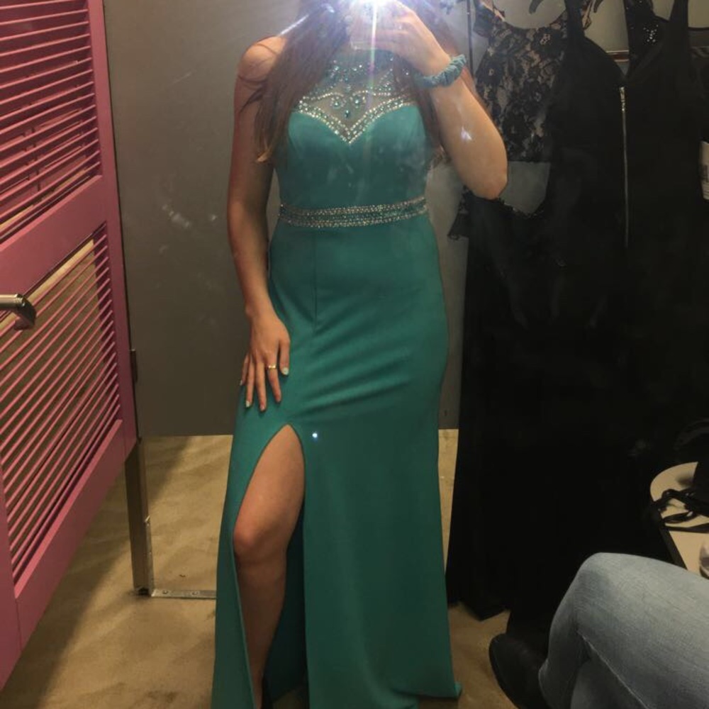 Teal prom dress