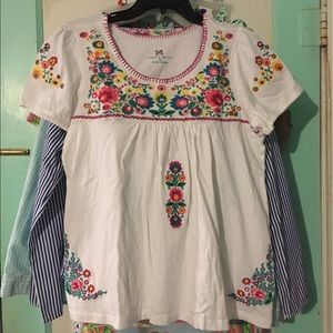 EUC Embroidered Top