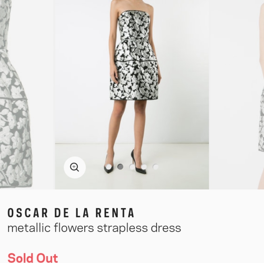 Oscar De La Renta Floral Metallic Dress NWOT - Picture 2 of 5