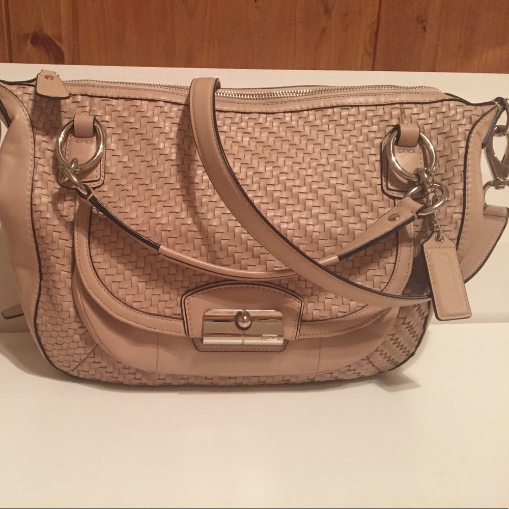 Coach Kristen Woven Sage Satchel Handbag