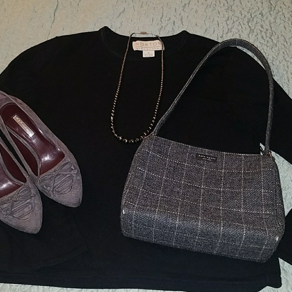 Kate Spade Handbags - Kate Spade Gray Flannel shoulder bag