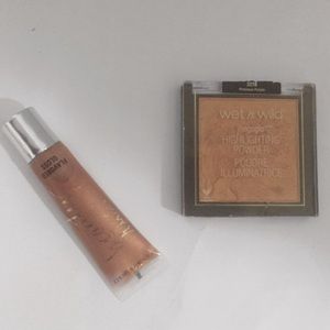 VS Lipgloss and Wet N Wild Highlighter Set