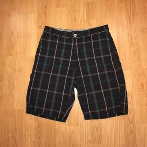 Dark Blue Plaid Shorts