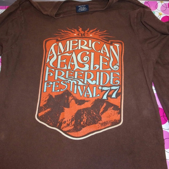 Vintage American Eagle Extra Small Brown Shirt! - Picture 1 of 6