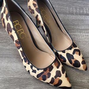 BCBG Leopard Pumps