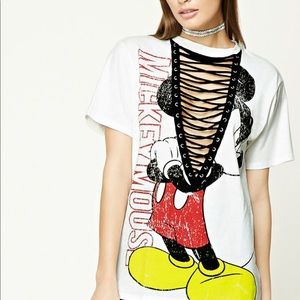 Lace up mickey mouse top