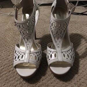 Audrey Brooke white heels