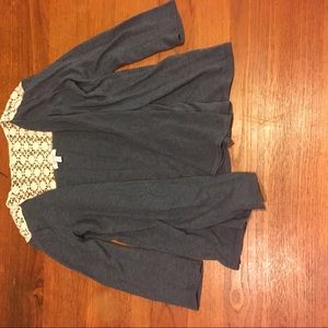 Navy blue cardigan with lace