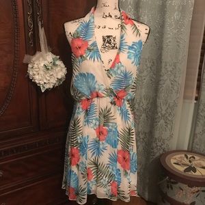 💐 beautiful tropical sexy dress 👗 spandex Large
