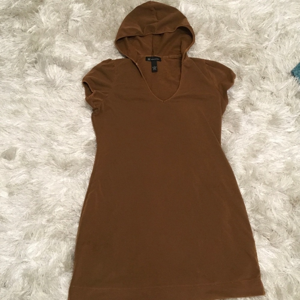 INC Hooded swim cover up or dress SZ L