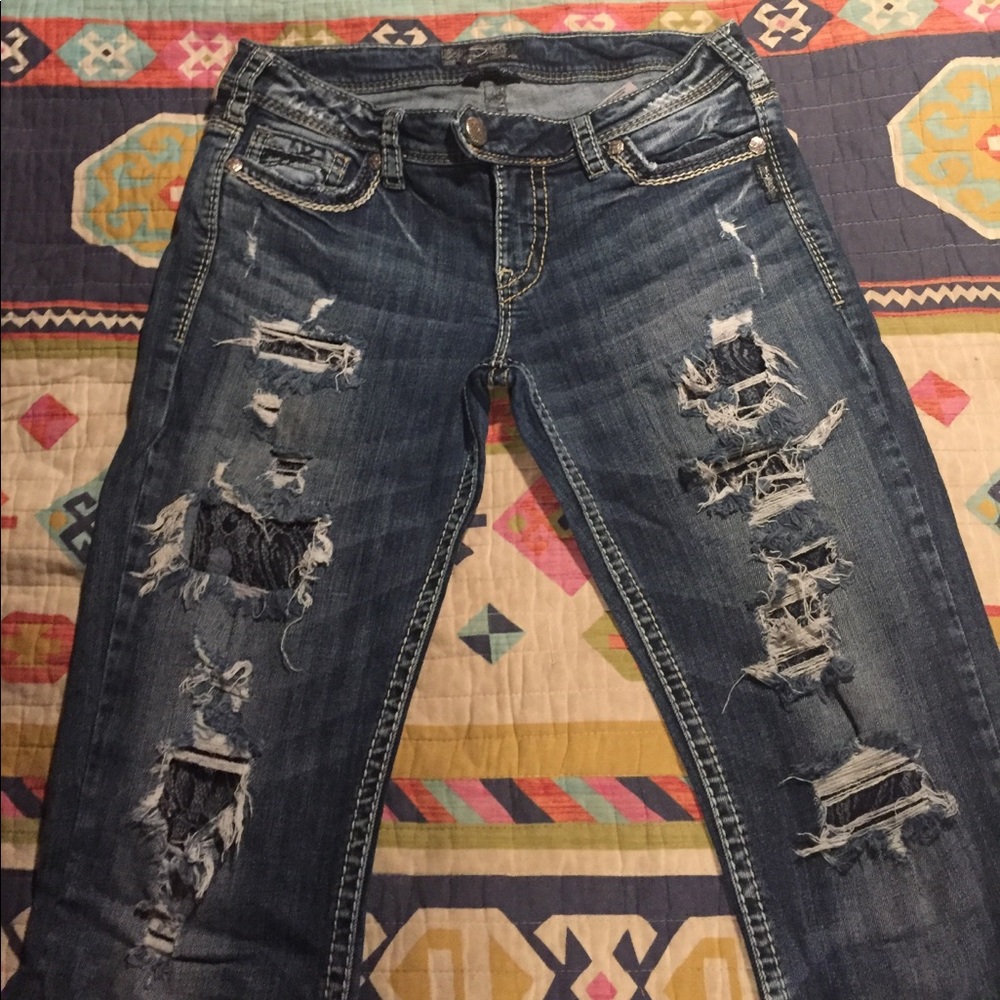 Distressed Silver Jeans - 30x35