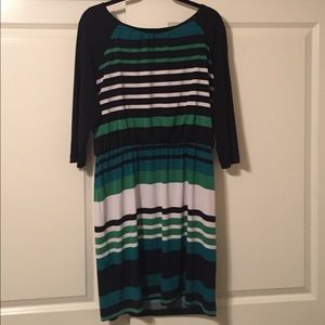 NWOT SHORT STRIPED 3/4 LENGTH SLEEVE DRESS