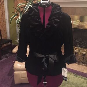 NWT Adrianna Papell black velvet top size 12