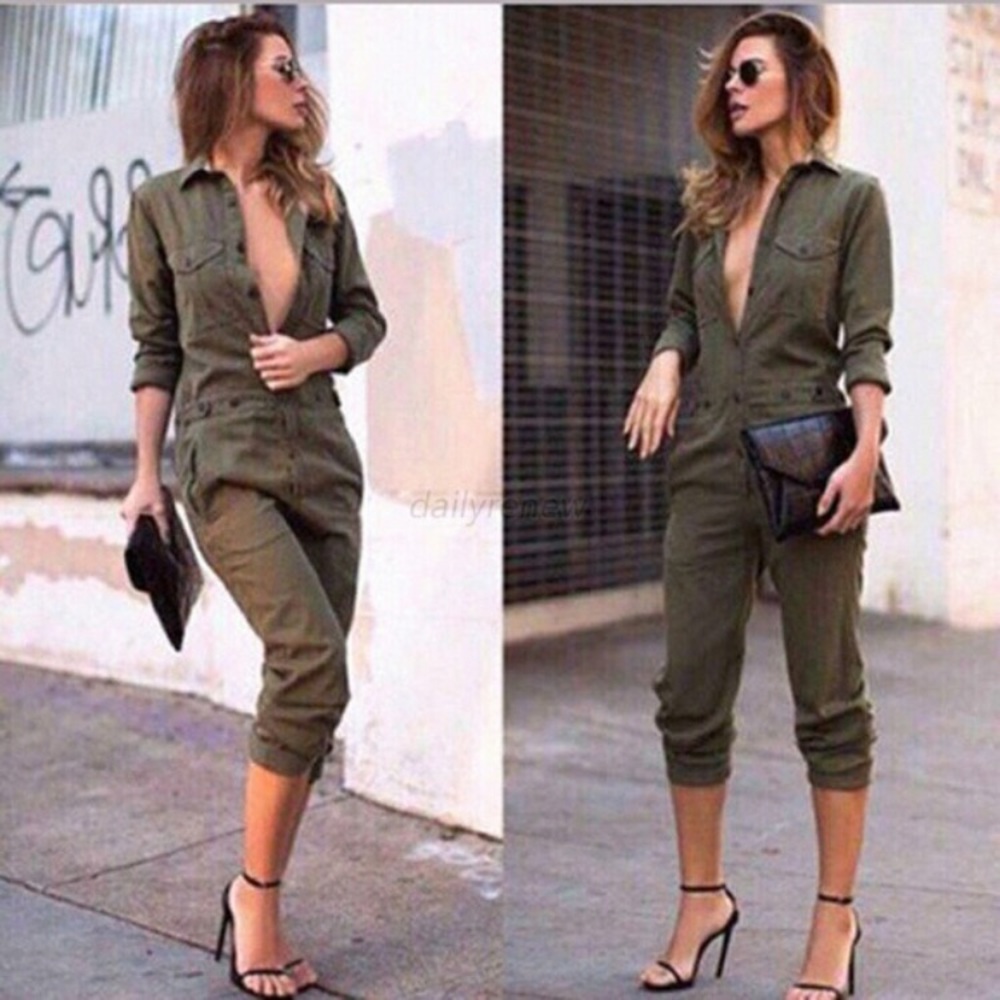 Army green jumpsuit size Med