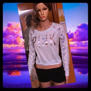 VS PINK Mint Sequin long sleeve