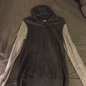 Gray Urban Pipeline hooded long sleeve shirt