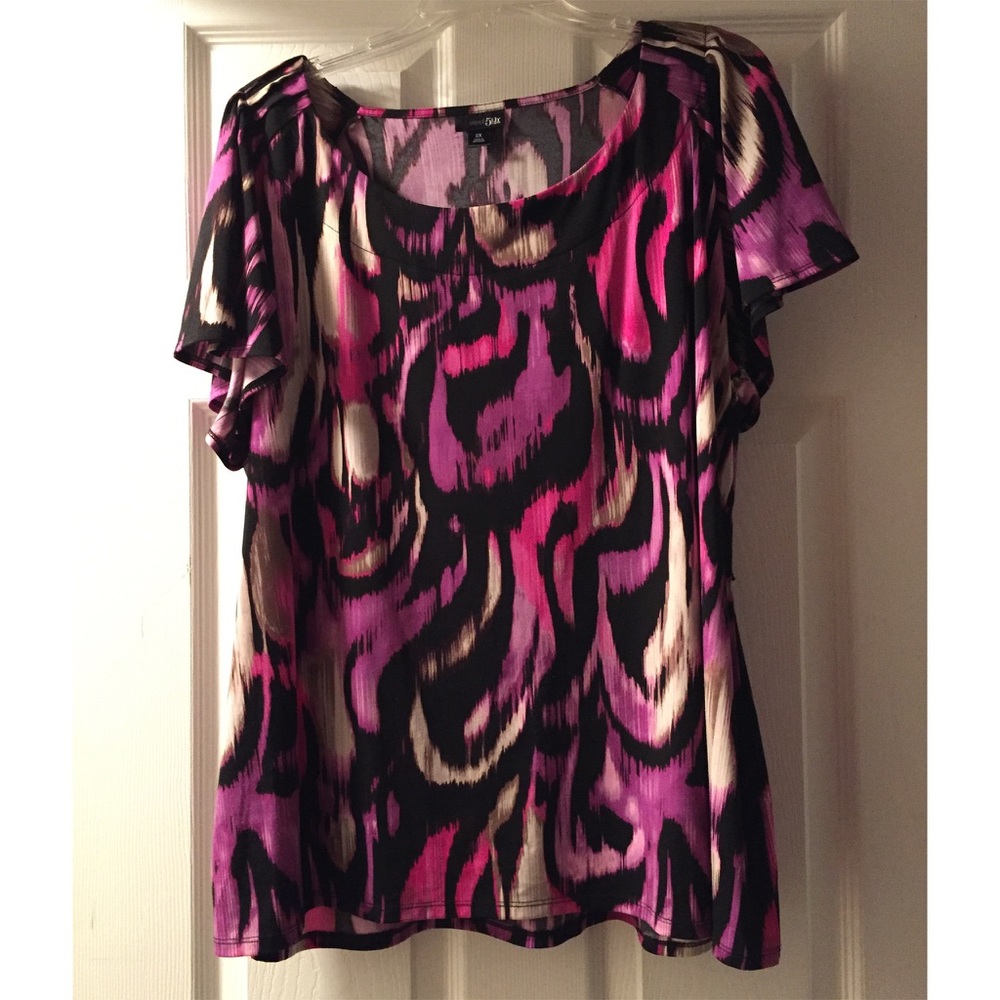 Black white pink top