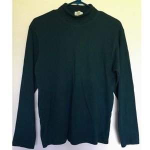 J Crew Dark Green ribbed Turtleneck sweater womens