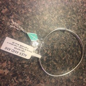 Nwt Alex and ani kite silver bangle bracket charm