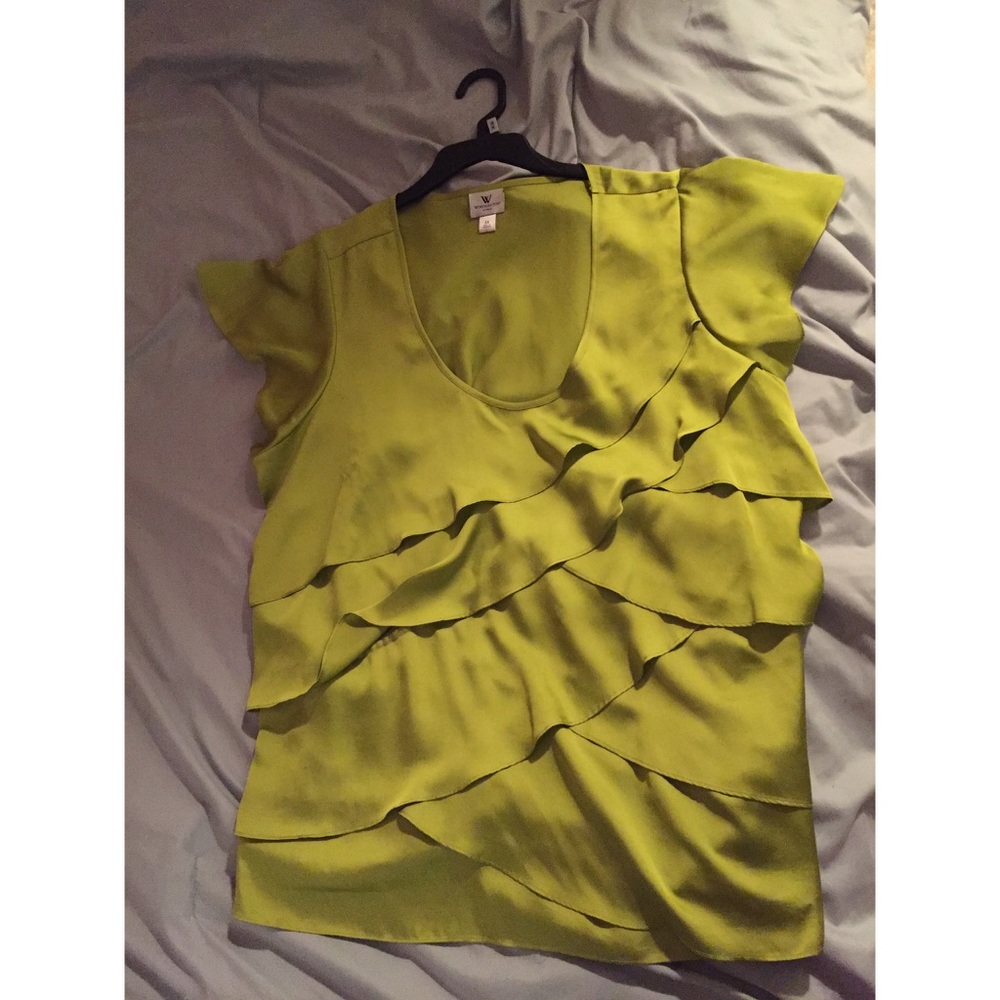 Green Ruffle Blouse