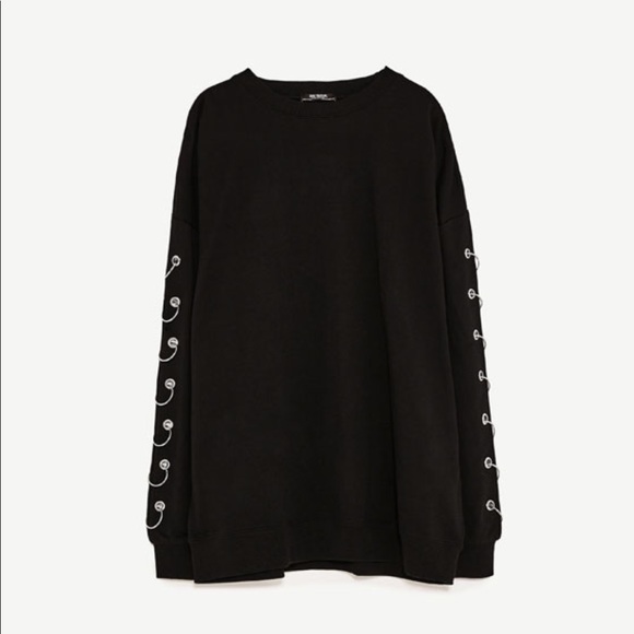 Zara  metallic pierced badass sweatshirt - Picture 5 of 6