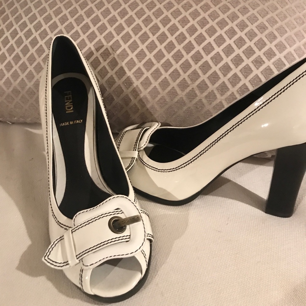 Fendi open peep toe heels