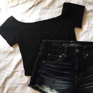 F21 black crop top