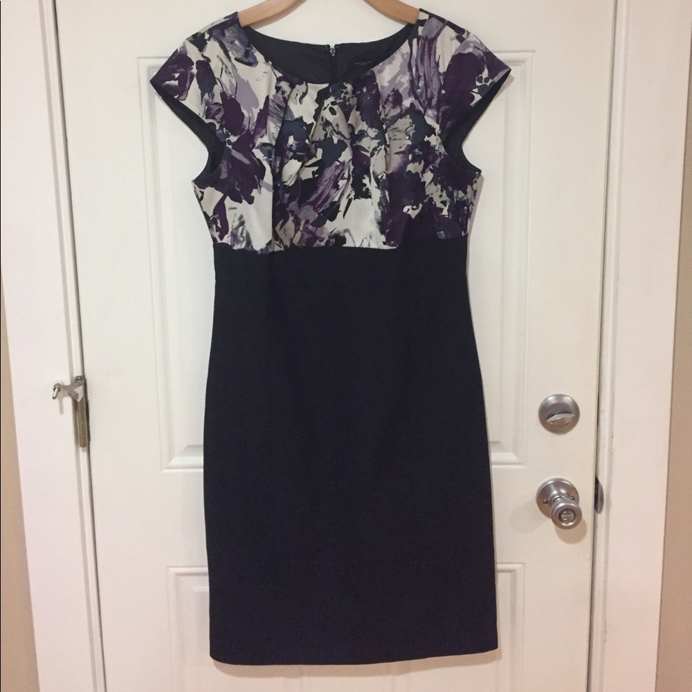 Ann Taylor purple floral pencil dress