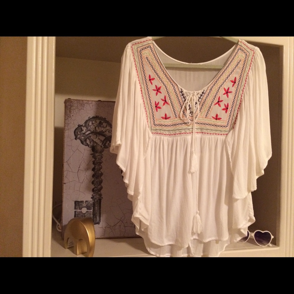 Love tree gauze boho top