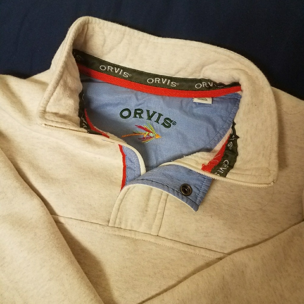 Orvis White Quarter Zip Sweatshirt