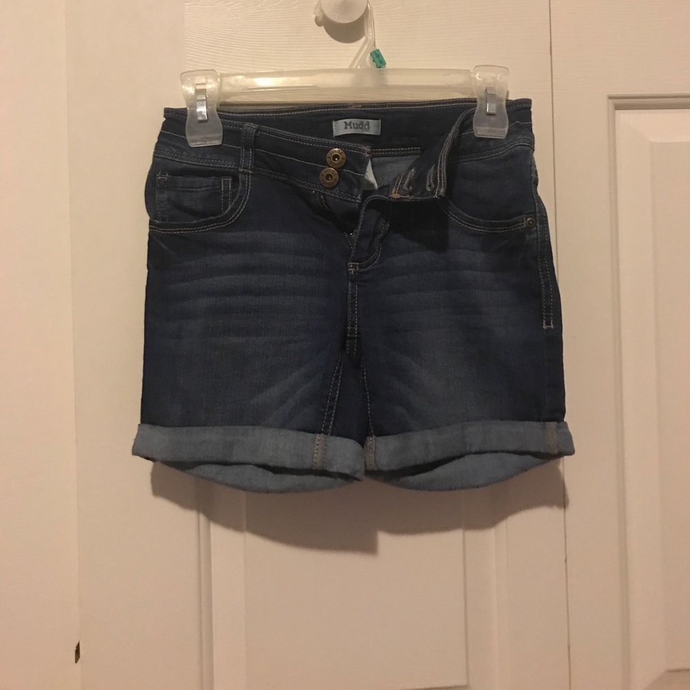 Mud jean shorts.