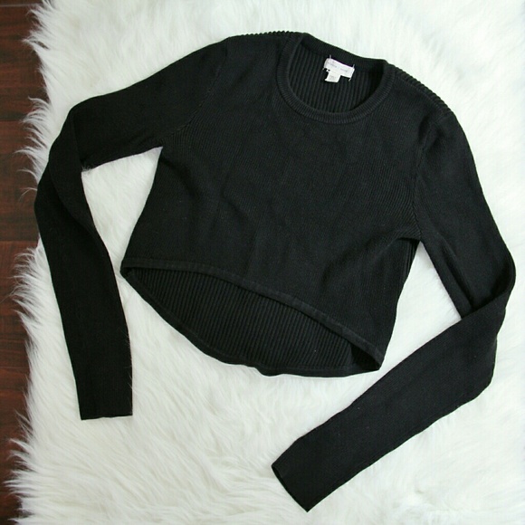 Urban Outfitters Tops - Urban Outfitters Black Knit long sleeve crop top