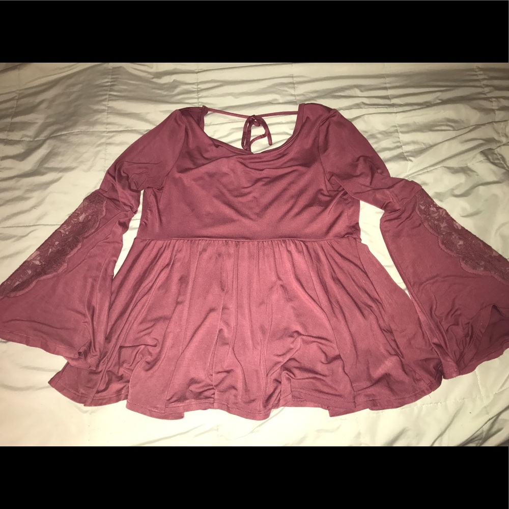 Dusty Rose Bell Sleeve Babydoll