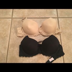 Black and Nude bra bundle! Worn once!