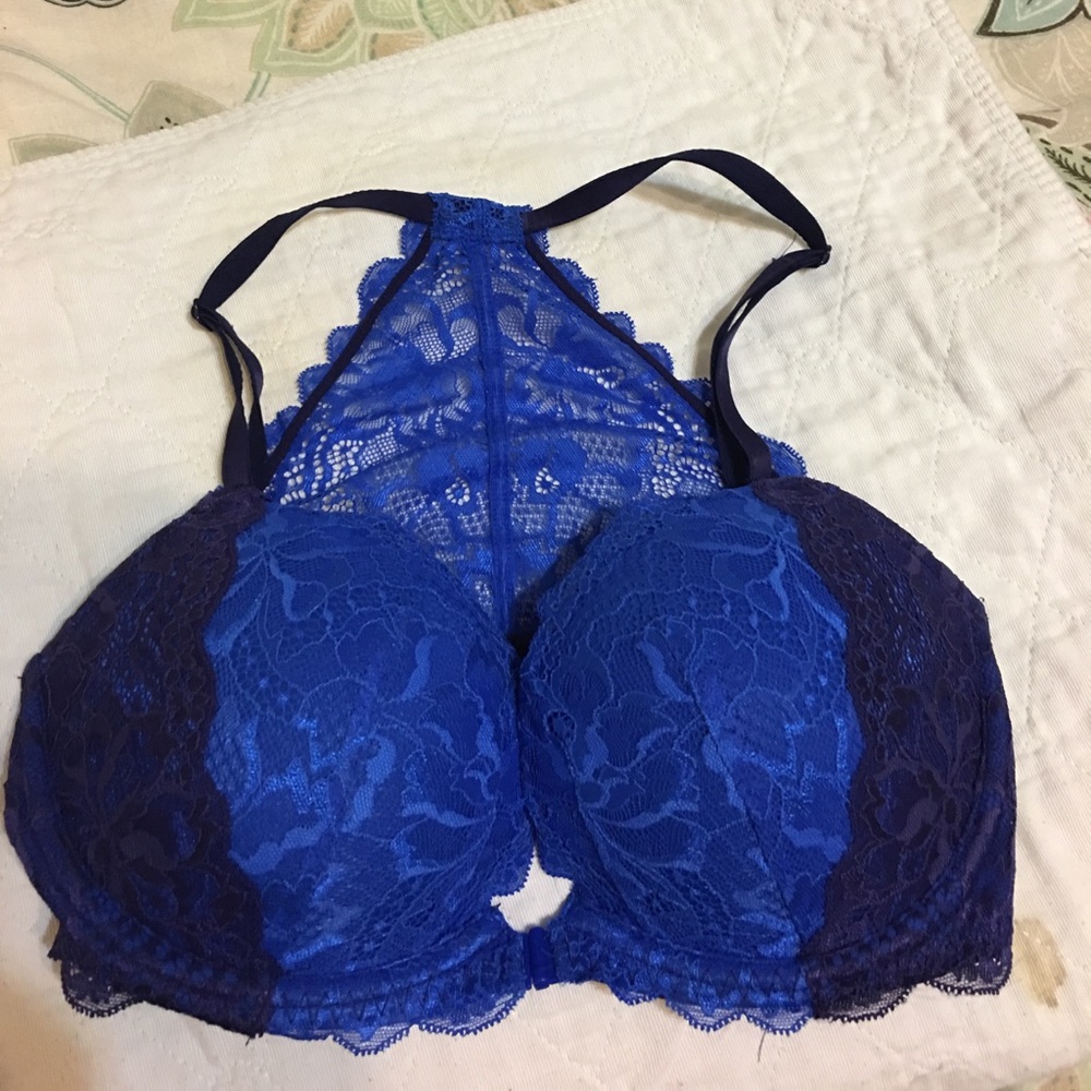 Lacy racer back PINK bra.