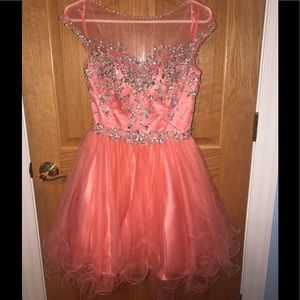 👗coral HOMECOMING/prom/formal dress USED ONCE 👗