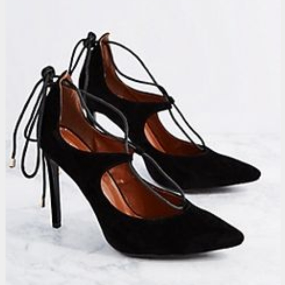 Black Dakota Lace-Up Pumps by Guilty Soles