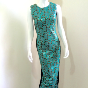 JCH Exclusive Evening Dress in Turquoise Sequins M