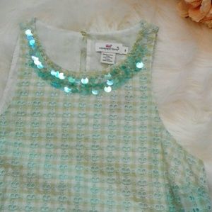 SALE🎆 Vineyard Vines Eyelet Gingham Sequined Top